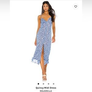 Midi blue floral dress